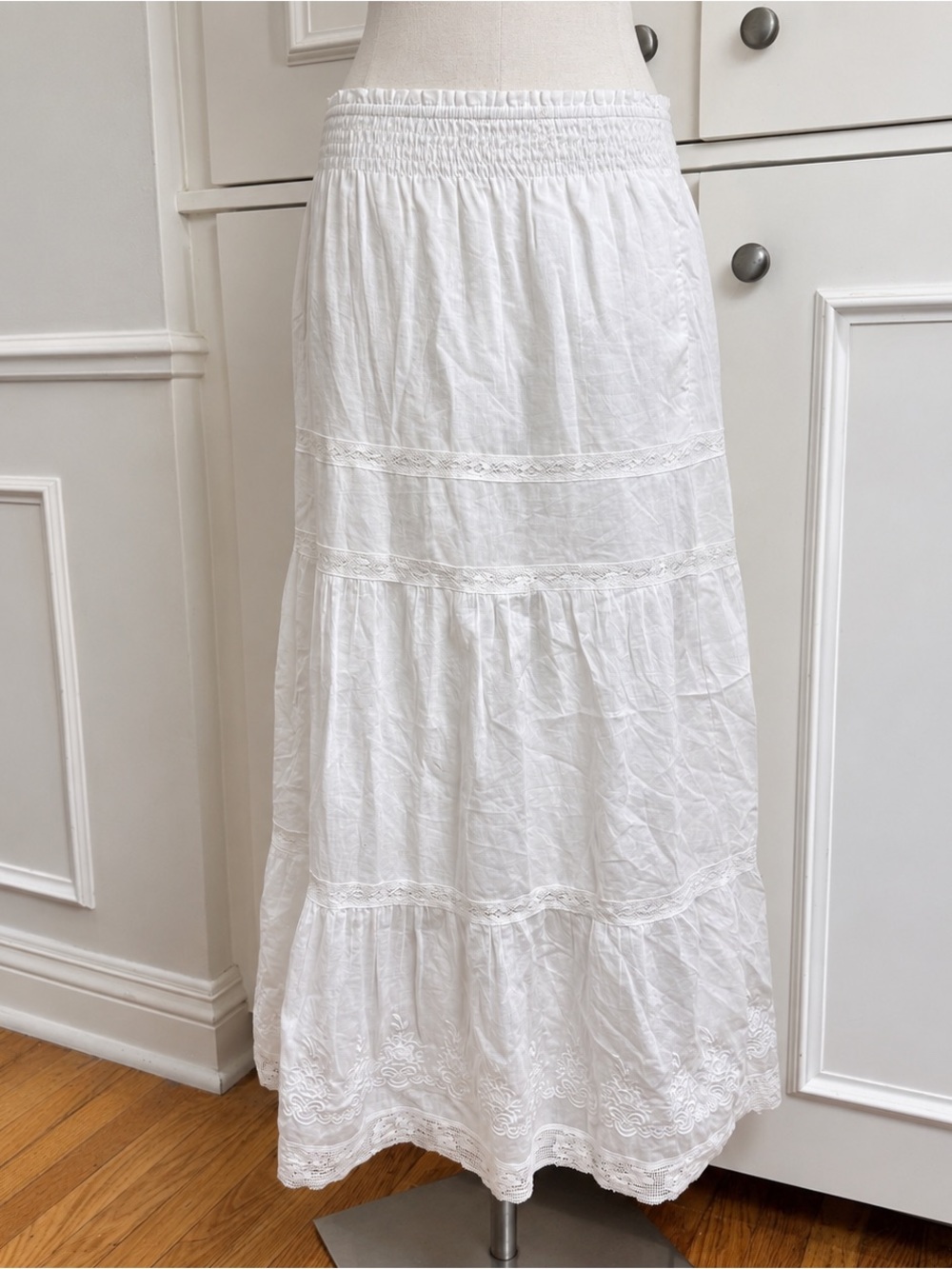 Love Shack Fancy White Cotton Maxi Skirt - Xs/S